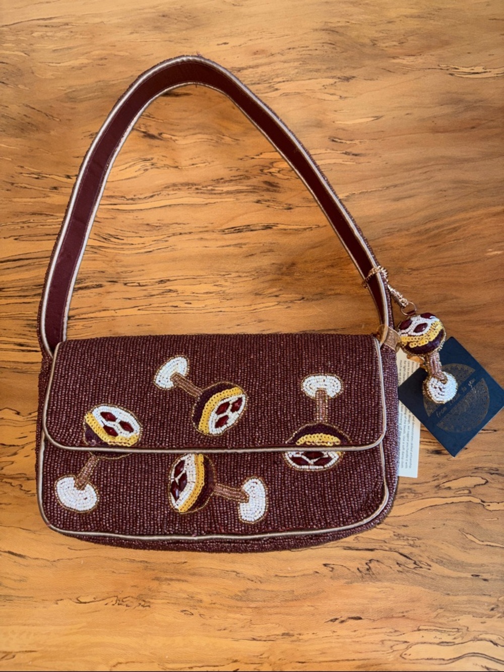 Viral Beaded Espresso Martini Shoulder Bag